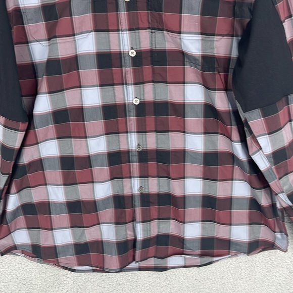 Wrangler maroon plaid All Terrain Gear ATG button up long sleeve shirt men's XXL - Picture 3 of 15